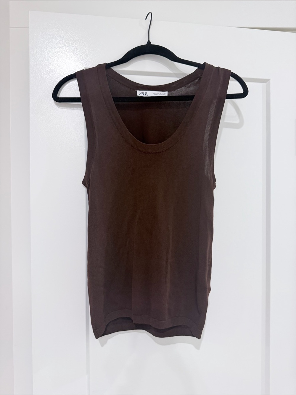 Zara Chocolate Brown Scoop Neck Tank